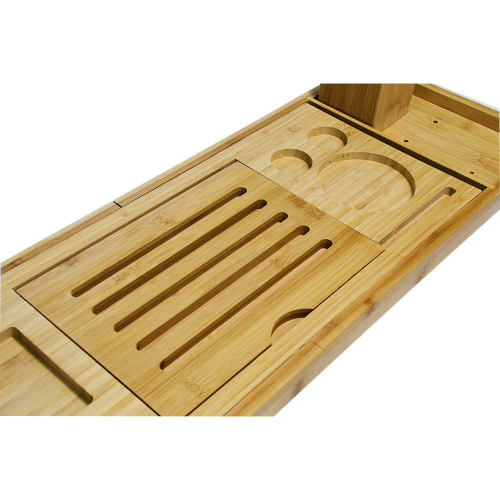 Hot Sale Divider Glass Shower Bath Body Works Pocketbac Holder Bamboo Bathtub Caddy Tray