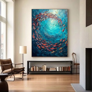 Peinture abstraite décorative de grande taille, peinture de paysage marin, peinture artistique sur toile, décoration murale, peinture originale pour la maison et la galerie - Product Image 3