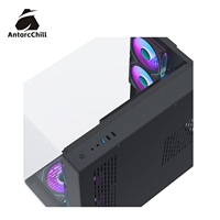 Gabinete Gaming AntarcChill Black Full Tower Panorámico con Panel de Vidrio Frontal y Lateral, Compatible con AIO de 360mm, ATX, USB 3.0