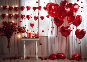 Toile de fond romantique pour la Saint-Valentin avec motif en forme de cœur pour photomaton, diffusion en direct, photographie de <span class=keywords><strong>couple</strong></span> - Product Image 6