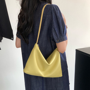 Bolsa Hobo Minimalista de Couro Macio com Zíper 2026 Nova Casual Versátil de Grande Capacidade em Couro Genuíno para Mulheres - Product Image 2
