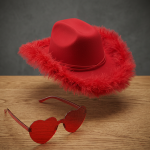 Chapeaux de cowboy/cowgirl très tendance style western, en polyester/coton rouge, ajustables, pour toutes les saisons, fêtes, voyages, pêche - Product Image 4