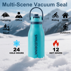 SMILEDRINK 500ml Leakproof Stainless Steel <b>Water</b> <b>Bottle</b> with Straw & Cleaning Brush Flask for Hiking & <b>Camping</b> - Product Image 4