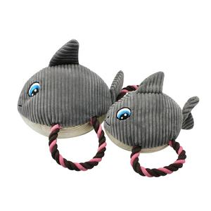 Toptan Pet çevre dostu balık okyanus Squeaky peluş komik interaktif çiğnemek halat ses köpek oyuncak - Product Image 5