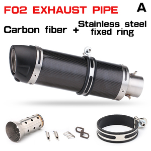 Silenciador de tubo de escape para motocicleta CBR650 <span class=keywords><strong>KTM790</strong></span> R1 R3 F02 CORSA EVO, tubo de escape redondo de fibra de carbono - Product Image 2