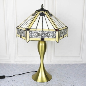 LongHuiJing 16-Inch Tiffany Lamp Dome Multicoloured Stained Glass LED 2700K Warm White Mediterranean AC E27/E26 Table Lamps Home - Product Image 5
