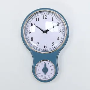 2023 Modern Vintage Quartz Alarm Timer Wall Clock Kitchen Room Decor Digital Clocks Home Decorate