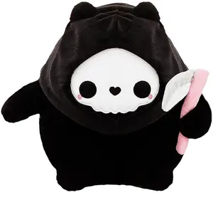 2023 Hot Sale Dark Cat Stuffed Animals Cute Soft Fur Halloween Plush Toy For Children