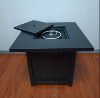 Table de foyer au gaz en acier haute puissance essentielle pour les réunions de famille Chauffage extérieur sûr avec atmosphère ambiante pour le confort