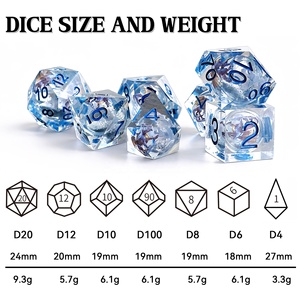 Lot de 7 dés polyédriques en résine liquide <span class=keywords><strong>Dragon</strong></span> à bords tranchants pour D&D RPG – Vente en gros - Product Image 5