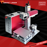 Machine de marquage laser à fibre JUNFEI JPT nouvelle génération, portable, 30W/60W/100W, prise en charge du format DXF, 3000-10000m/s, pour étiquettes de nom pour animaux de compagnie, cartes d'identité en PVC