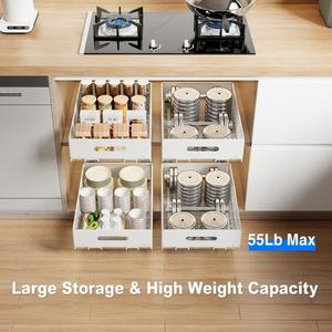 Paquete de 2 Organizadores de Cajones Extraíbles Plegables, Autoadhesivos, Resistentes, para Armarios de Cocina, <span class=keywords><strong>Despensa</strong></span>, Baño - Product Image 3