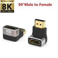 Adaptateur HDMI 8K compatible, coudé à 90 degrés, connecteur d'extension HDMI mâle vers femelle à angle droit de 90 degrés, adaptateur à 270 degrés
