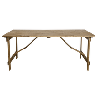 Table de ferme pliante à motif chevron pour événements de mariage, table de banquet rustique en bois pour locations de fêtes en plein air