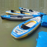 Nouveau design de canoë-kayak gonflable pliable à deux places pour sports nautiques, pêche, avec pagaies
