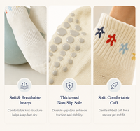 Chaussettes de sport antidérapantes en coton de haute qualité pour femmes, personnalisables avec logo, pour yoga, pilates et fitness.