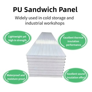 Panneau sandwich en <span class=keywords><strong>mousse</strong></span> de <span class=keywords><strong>polyuréthane</strong></span> haute performance, imperméable, ignifuge, <span class=keywords><strong>isolation</strong></span> thermique pour atelier industriel, entrepôt - Product Image 1