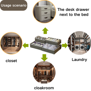 Nhà Máy bán hàng trực tiếp quần áo ngăn kéo sắp xếp tủ quần áo ngăn kéo sắp xếp có thể gập lại sock tổ chức tủ quần áo lưu trữ 4-Piece Set - Product Image 6