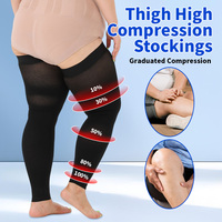 Chaussettes de compression médicale respirantes en tricot, au-dessus du genou, 15-20 mmHg, Classe 2, unisexe, Spandex/Nylon