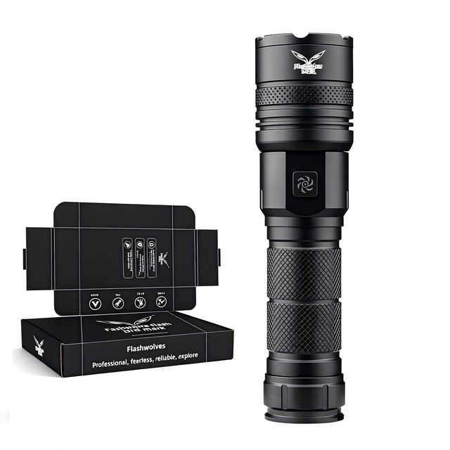 High Lumen Tactical Flashlight with Type-C Charging, Durable Aluminum Body, and Six Modes for Outdoor, Duty, or Emergency Use.