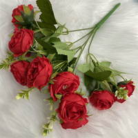 10 têtes pivoine soie fleur Bouquet Mini Bouquet de Roses Bouquet fleur artificielle décoration de mariage