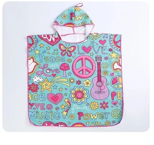 Serviette de plage à capuche en microfibre à séchage rapide pour garçons et filles personnalisée <span class=keywords><strong>Poncho</strong></span> de <span class=keywords><strong>surf</strong></span> - Product Image 4