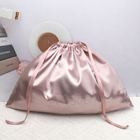 Pochette à poussière en satin avec cordon de serrage, logo personnalisé Offre Spéciale, emballage cadeau souple, paquet de cheveux en satin, perruque, pochette à poussière en tissu de soie