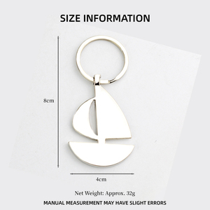 Porte-clés en alliage de zinc en forme de voilier, poli, breloque bateau métallique, <span class=keywords><strong>accessoire</strong></span> de sac, thème nautique, souvenir de plage estival - Product Image 6