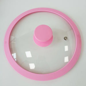 Couvercle en verre trempé de couvercle en verre de jante de silicone de couleur <span class=keywords><strong>rose</strong></span> pour des casseroles de casseroles - Product Image 6