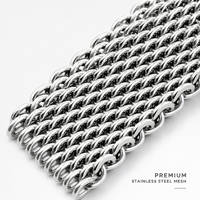 Bracelet de montre en maille de requin robuste 18 20 22 24 mm, bracelet en acier inoxydable épaissi pour les sports de plongée avec fermoir pliant à double verrouillage