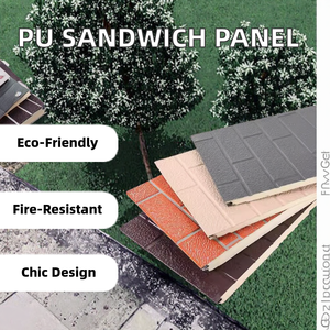 Panneau sandwich en acier et <span class=keywords><strong>polyuréthane</strong></span> économique 16mm 20mm pour mur extérieur, maison préfabriquée, chambre froide, atelier, salle de bain, isolation ignifuge - Product Image 2