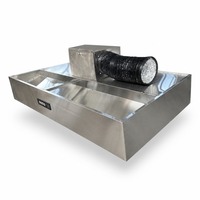 Hotte aspirante de luxe en acier inoxydable 304 pour cuisine commerciale, avec filtre à graisse en U et éclairage LED, idéale pour hôtels et cantines