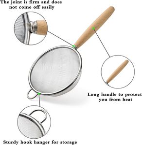 Cuillère passoire en acier inoxydable, mini-filtre, passoire à mailles pour huile et jus, compatible lave-vaisselle et four, pour la cuisson et la friture - Product Image 3