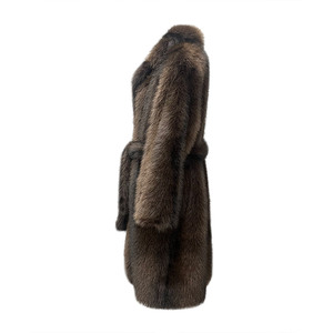Manteau de luxe en fausse fourrure de renard pour femme, élégant, long, ceinturé, écologique, veste en fausse fourrure, manteau d'hiver chaud et moelleux, tendance 2026 - Product Image 2