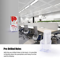 Présentoir à brochures en acrylique transparent, organisateur de prospectus A4 1/3, conteneur à un niveau de 4 pouces de large, à découper pour montage mural