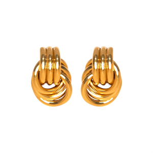 Fashion Trendy Hoop Earrings 316L Stainless Steel PVD Gold Plating Sustainable Resistant Jewelry <b>Gift</b> - Product Image 2