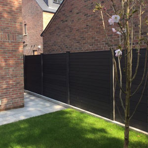 WPC fai da te pannello porta a traliccio con palo in alluminio intero Set resistente alle intemperie Privacy per giardino esterno casa - Product Image 4