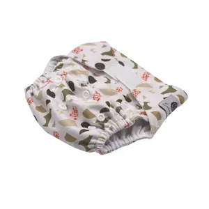 Recycled polyester cloth diaper cover customized fashion cloth nappy cover hook and loop diapers