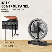 Ventilateur rechargeable 2 en 1 de 12 pouces, ventilateur de table et ventilateur de plafond, ventilateur solaire avec panneau solaire, ventilateur électrique pour le camping et la maison
