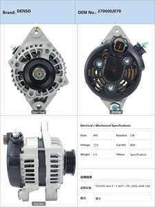 Alternateur de voiture TO YOTA Ya ris Il 1.3 WVT-i <span class=keywords><strong>P9</strong></span> 2006-2008 1298ccm 2SZ- FE 270600J070 - Product Image 4