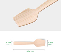 Cuillère jetable pour gâteau et glace, cuillère en bambou moderne, biodégradable et écologique