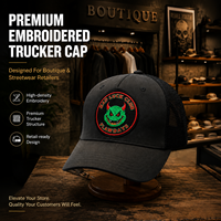 Casquettes Originales Structurées Style Trucker avec Broderie 3D en Relief Thème Chocolat et Contraste Vert, Modèle Boutique