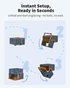 Grabador/Cortador Láser de Diodo <span class=keywords><strong>ORTUR</strong></span> R11.3W, Velocidad de 5000 mm/min, Diseño Plegable Portátil para Metal, Madera, Goma, Plástico, Alta Seguridad - Product Image 2