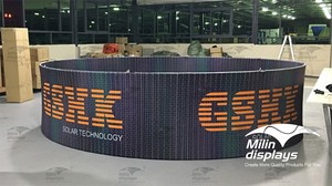 Biểu Ngữ Treo Hình Tròn Bằng Vải Triển Lãm Bảng Treo Trần Hình Tròn Cho Gian Hàng Triển Lãm Thương Mại - Product Image 4