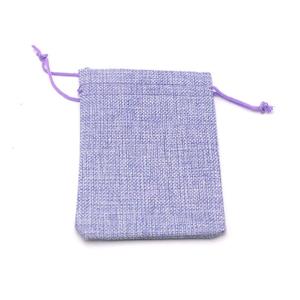 Bolsas de arpillera con cordón de yute, pequeñas bolsas de regalo de cáñamo con logotipo personalizado, 10x14cm - Product Image 3