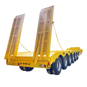 Semi-remorque à plateau surbaissé extensible hydraulique à col de cygne HSTAR à trois essieux de 100 tonnes, suspension pneumatique en acier de 64 tonnes - Product Image 5