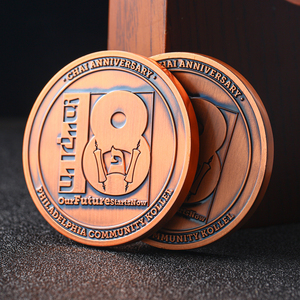 Pièce de monnaie personnalisée en cuivre, motif dragon 3D et <span class=keywords><strong>boussole</strong></span> en relief, bordure à nœuds flamme, design fantastique, <span class=keywords><strong>pour</strong></span> cadeau de collection - Product Image 3