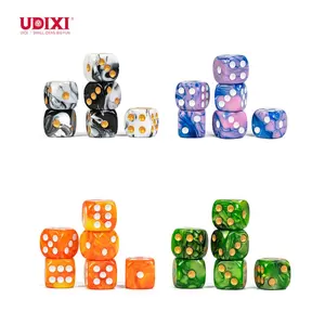 Udixi plastik 16 mm D6 6 tarafın zar kurulu veya kart oyunları akrilik zar D6 Pip zar Mix renk