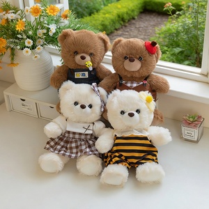 Ours en peluche à habiller, deux tons de fourrure, plusieurs tenues amovibles, 25 cm, décoration mignonne, cadeau pour enfants, couples, amateurs de peluches - Product Image 5