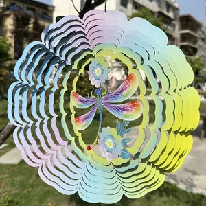 Rotary Wind Chime Yard Decoration Dragonfly Wind Chime Home Pendant Art Indoor And Outdoor Decoration